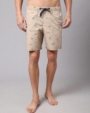 beach print bermudas with insert pockets