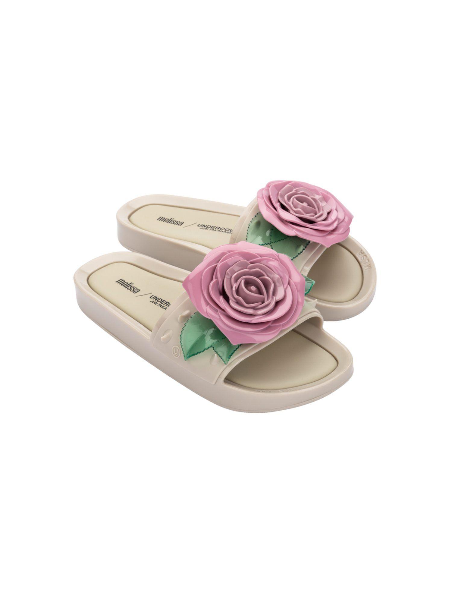 beach slide spike x undercover ad beige pink beige solid sliders