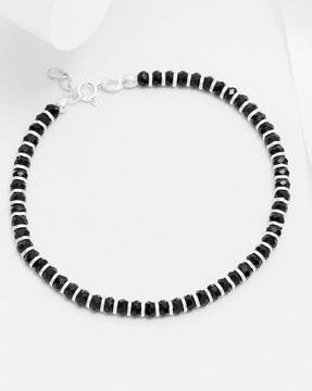 bead charm bracelet in silver chain