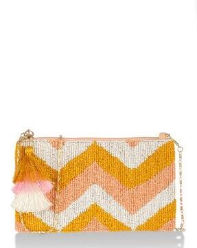 bead embellished wristlet