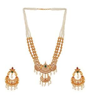 beaded necklace & earrings set