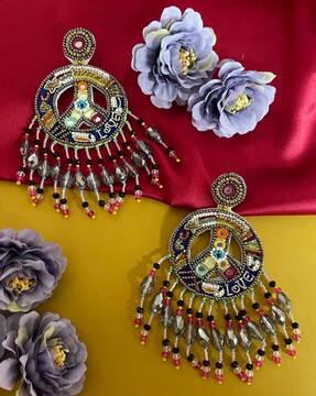 beaded chandbali earrings