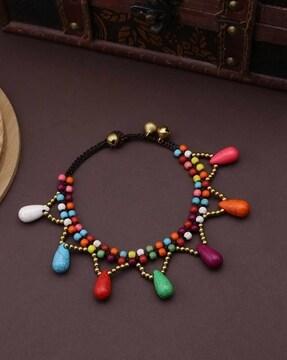beaded thread anklets