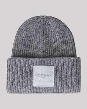 beanie with logo patch