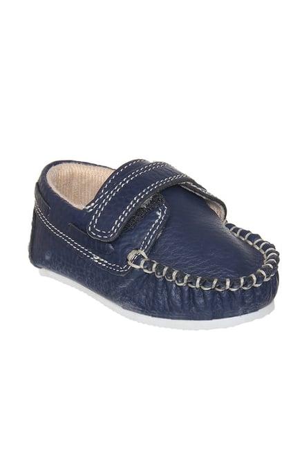beanz kids aaron navy leather loafers