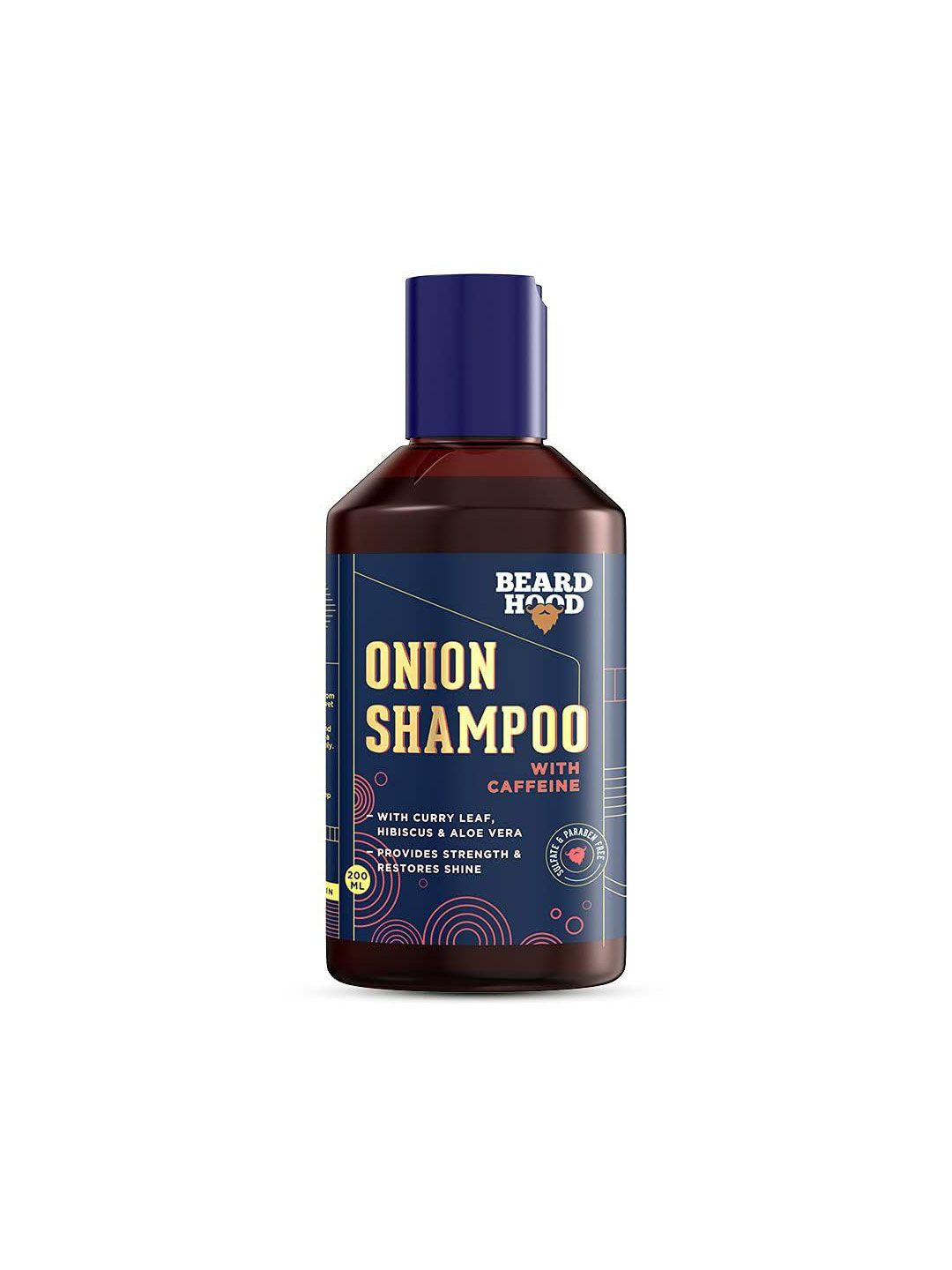 beardhood men onion shampoo with caffeine for hair growth & hairfall control 200ml