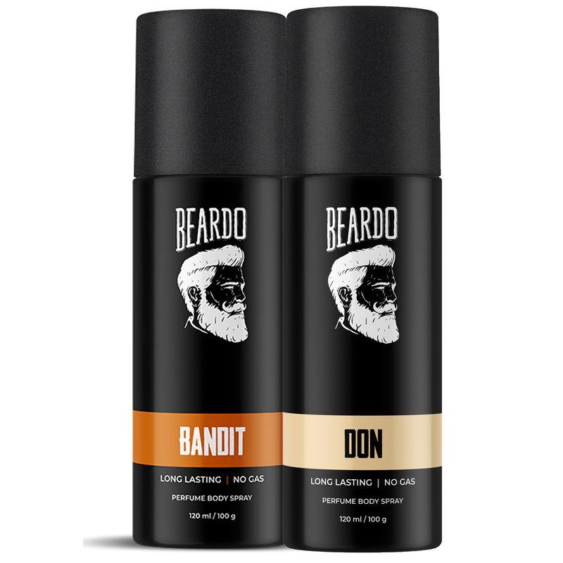 beardo bandit and don no gas long lasting perfume body spray combo (pack of 2)