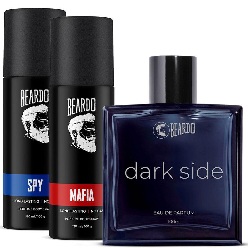 beardo dark side eau de parfum and mafia + spy body spray perfume - pack of 3