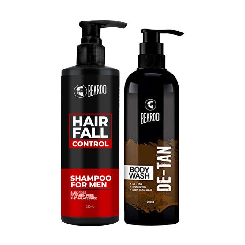 beardo hair fall control shampoo & de-tan bodywash combo