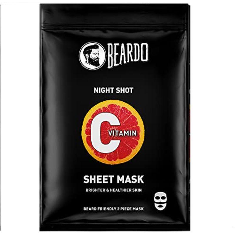 beardo vitamin c brightening sheet masks for instant glow - 2 mask for bearded men