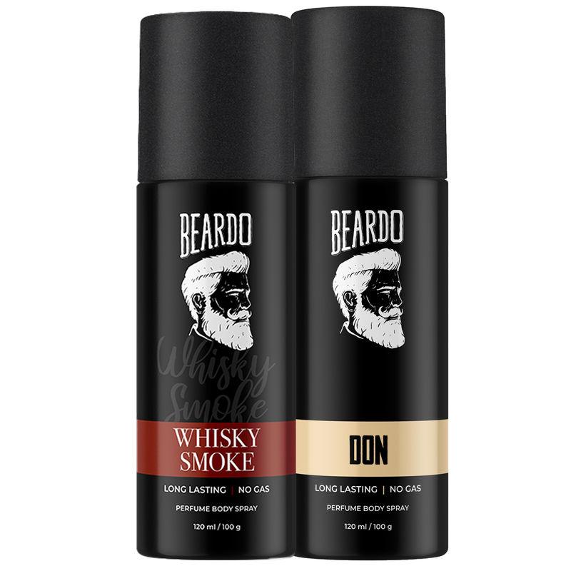 beardo whisky somke perfume and don no gas long lasting perfume body spray combo (pack of 2)