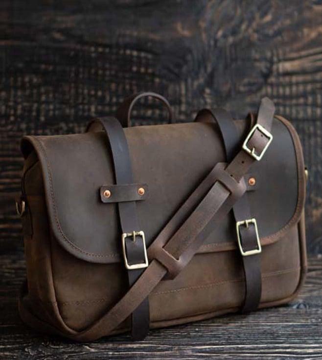 beast craft 15" laptop field bag (vintage brown)
