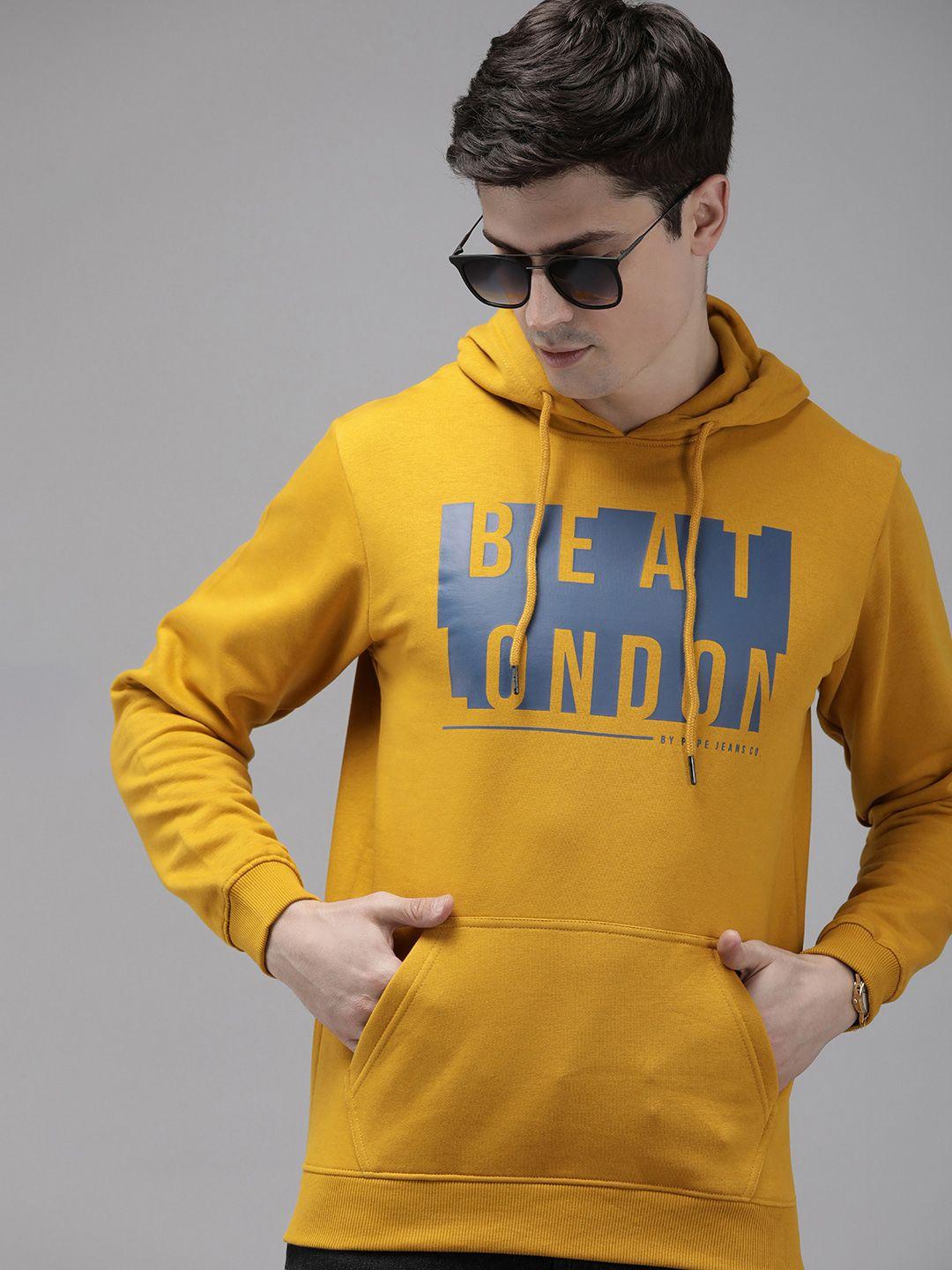 beat london by pepe jeans brand logo printed hooded sweatshirt
