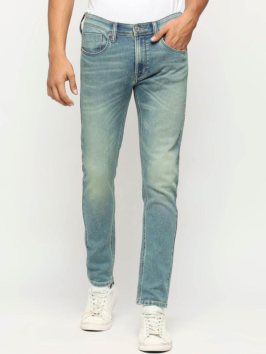 beat london by pepe jeans men clean look mid-rise heavy fade jeans