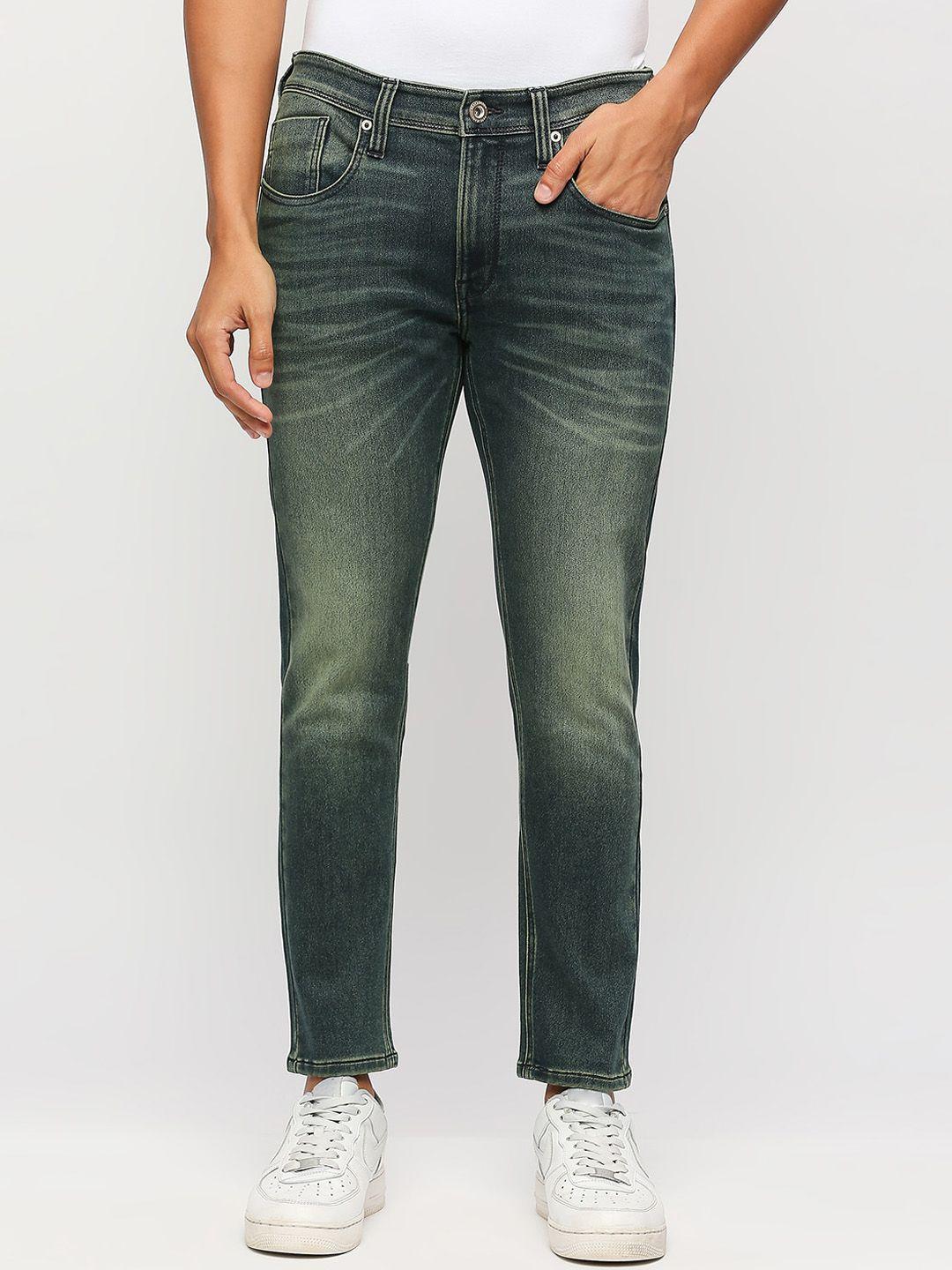 beat london by pepe jeans men clean look whiskers and chevrons heavy fade jeans