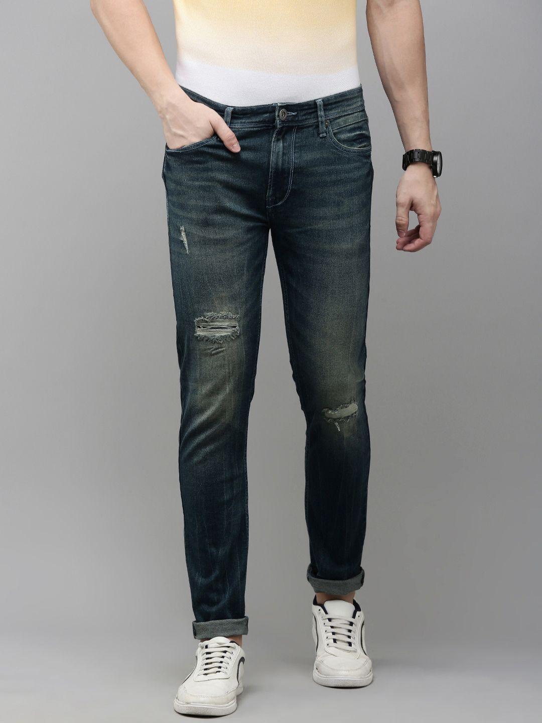 beat london by pepe jeans men tapered fit low-rise low distress  stretchable jeans