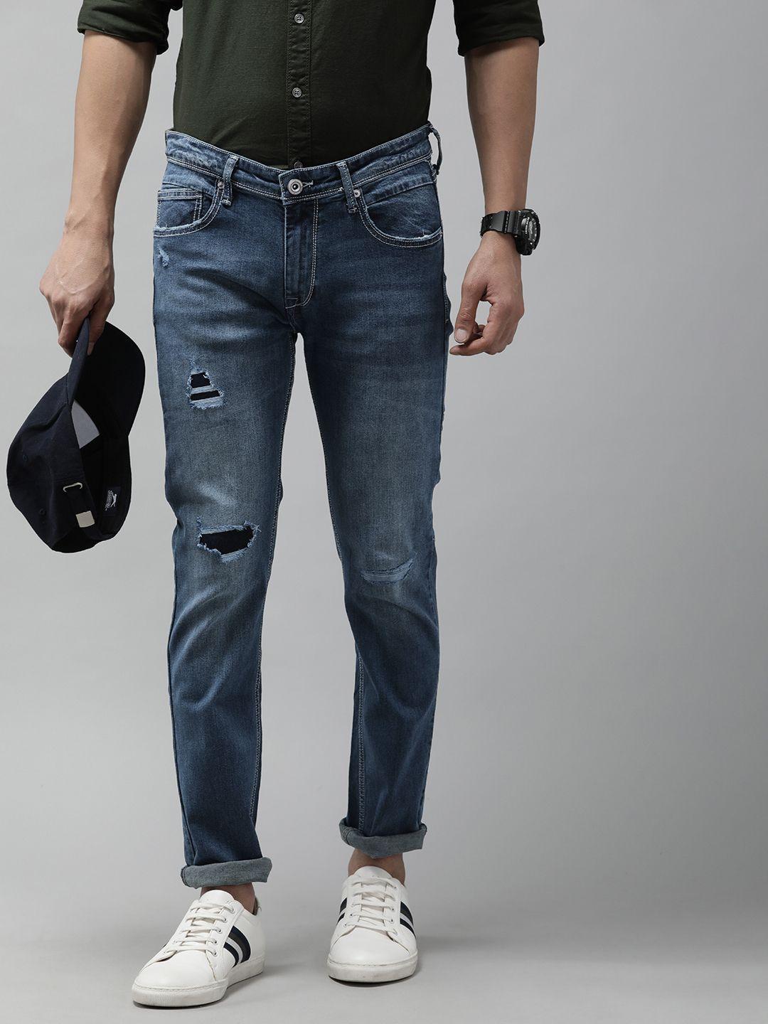 beat london by pepe jeans men tapered fit low-rise stretchable jeans