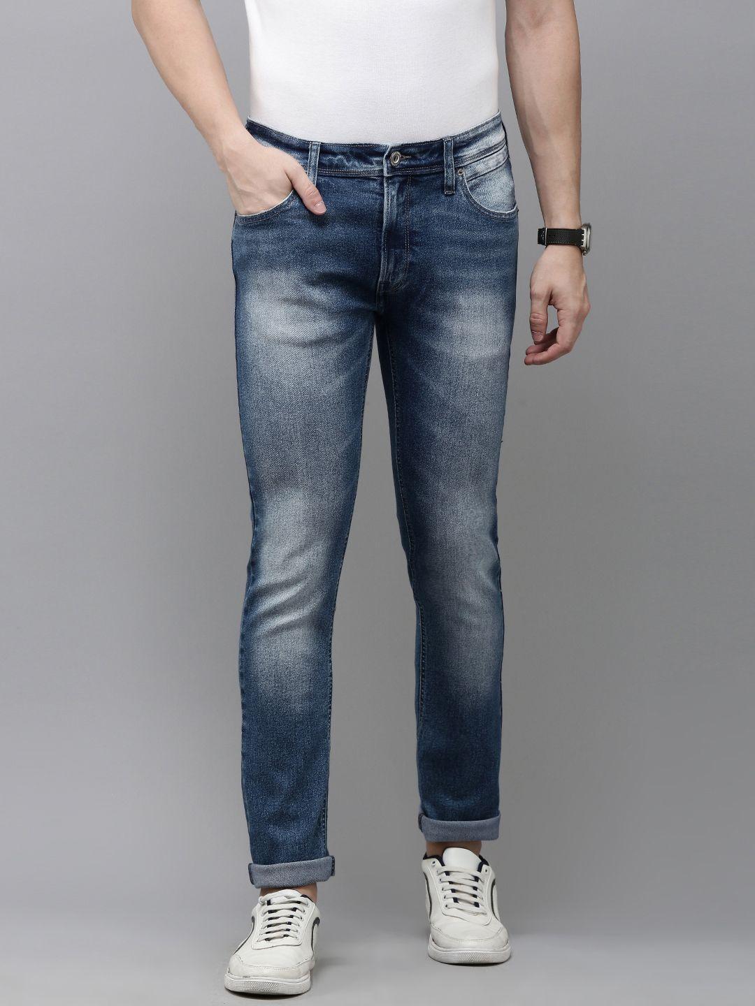 beat london by pepe jeans men vapour slim fit heavy fade stretchable jeans