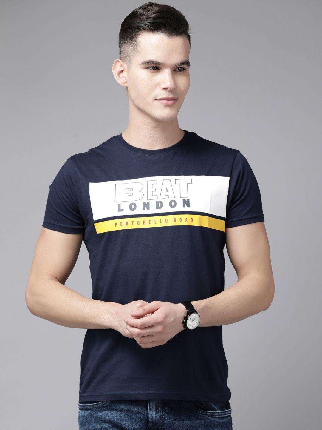 beat london by pepe jeans printed pure cotton slim fit t-shirt