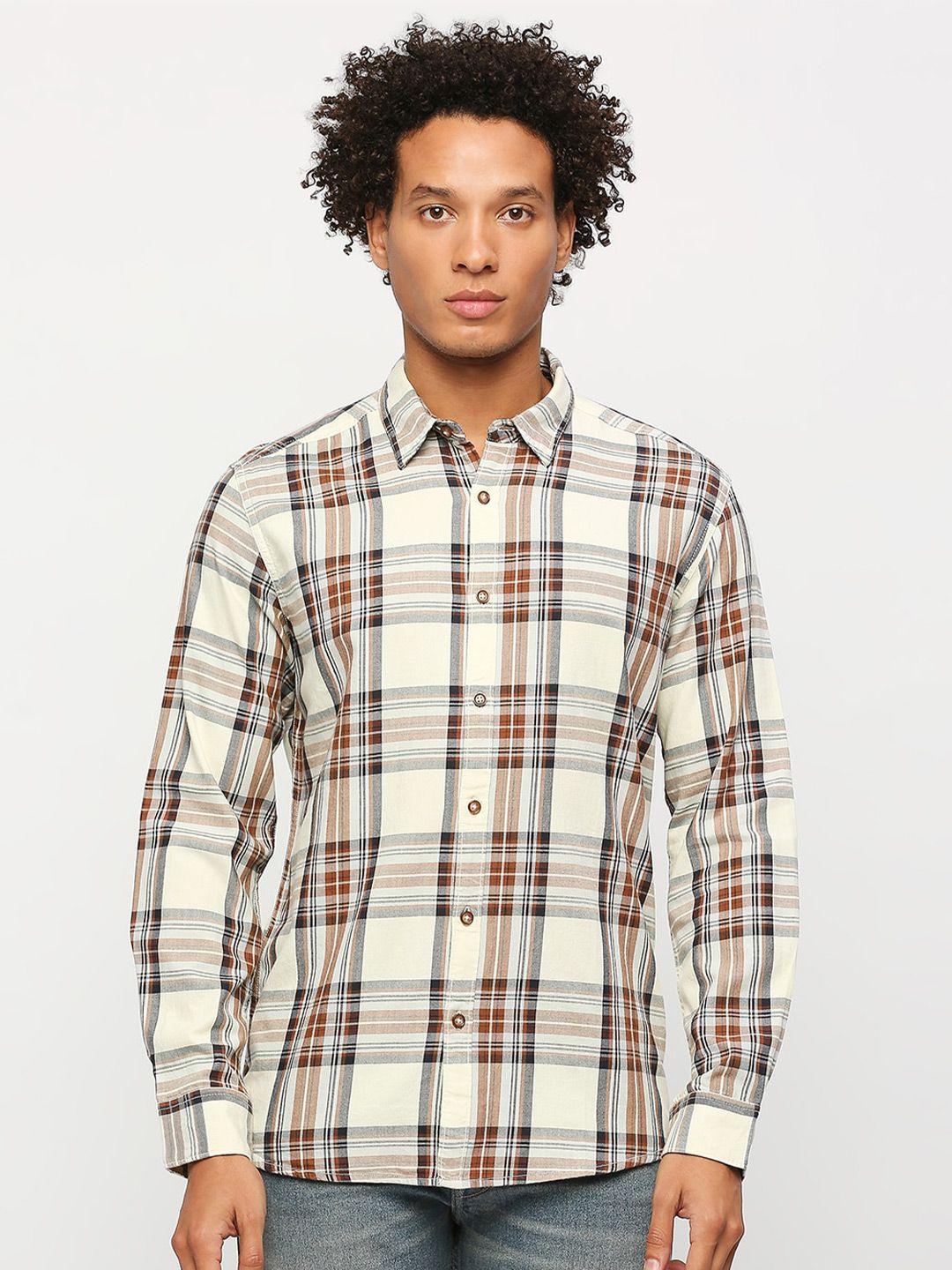 beat london by pepe jeans tartan checks checked pure cotton casual shirt