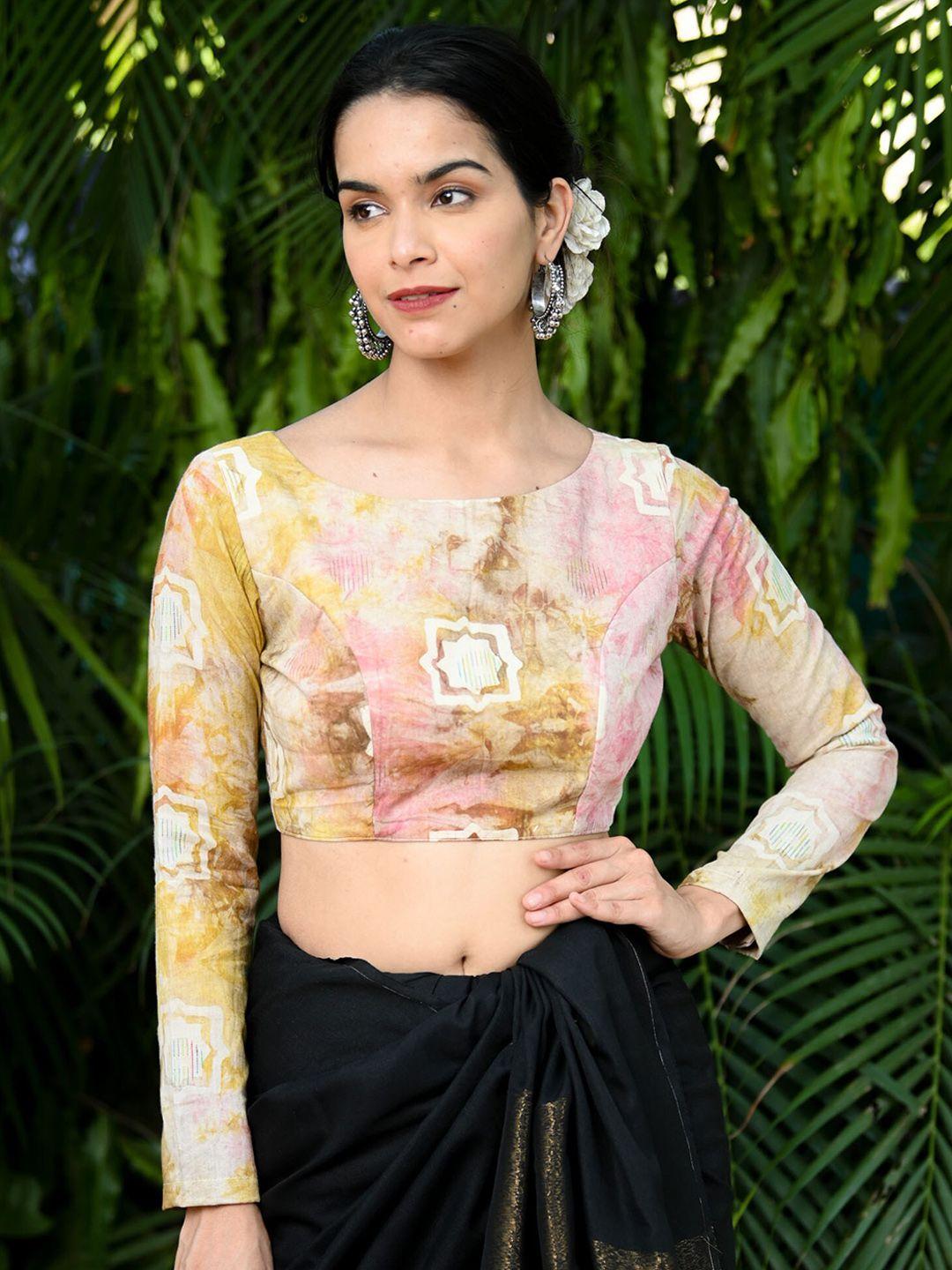 beatitude batik printed cotton saree blouse