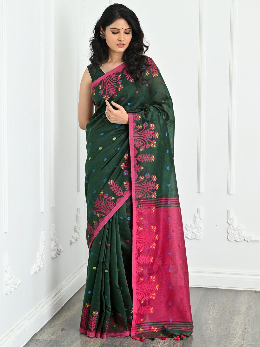 beatitude ethnic motifs woven design zari silk cotton saree