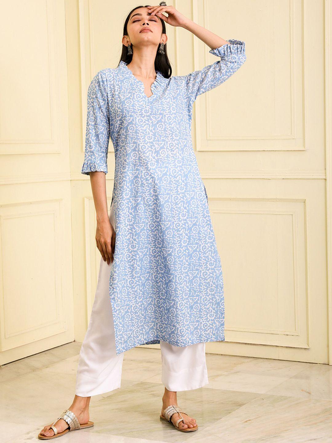 beatitude floral printed organic cotton kurta