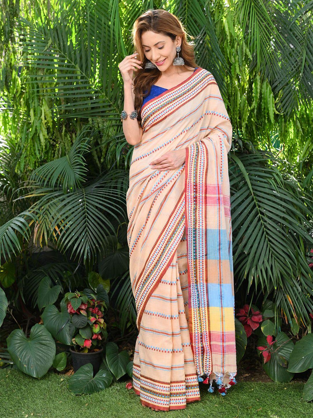 beatitude striped pure cotton handloom saree