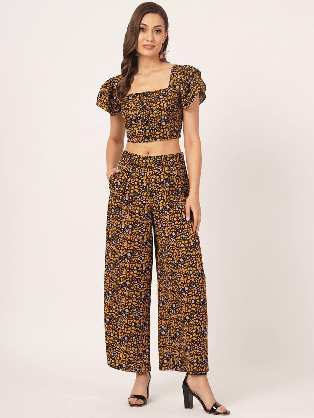 beatnik casual printed top with trouser co-ords