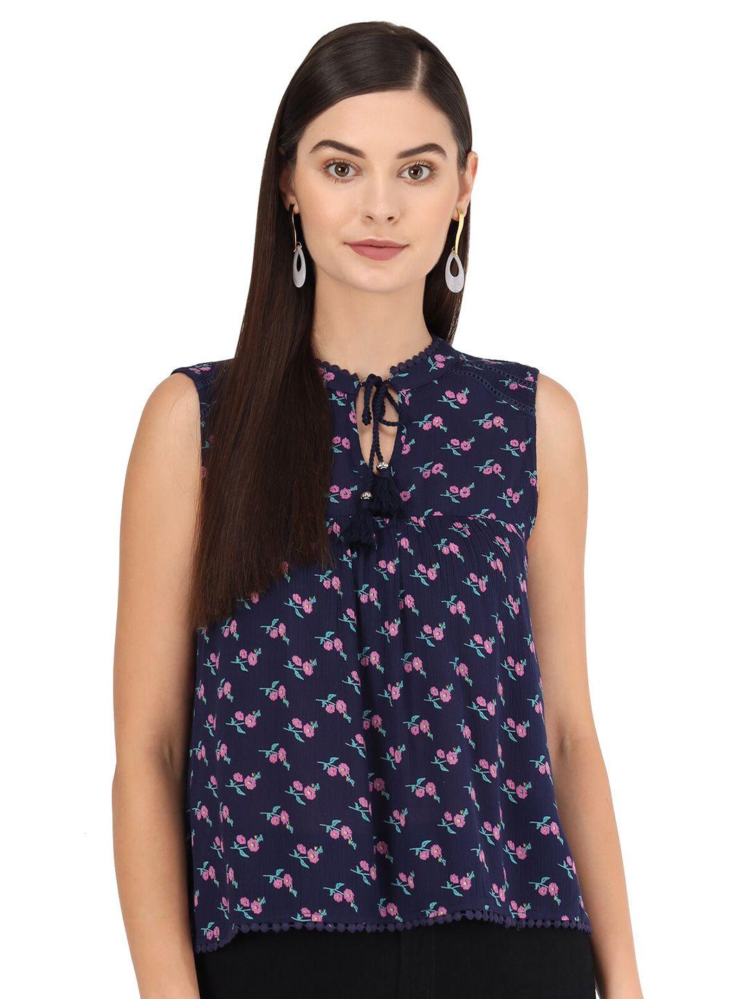 beatnik floral printed cotton regular top