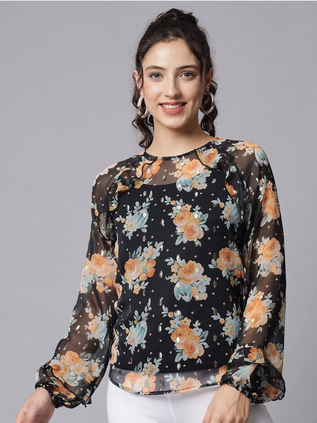 beatnik floral printed top