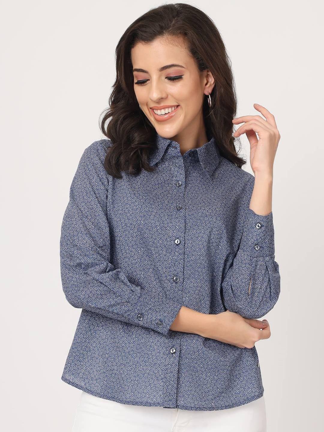 beatnik micro ditsy printed cotton casual shirt