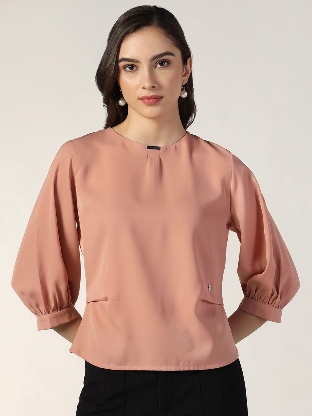 beatnik pink keyhole neck satin top