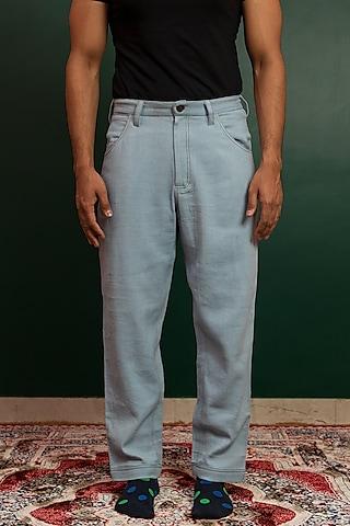 beau blue cotton denim trousers