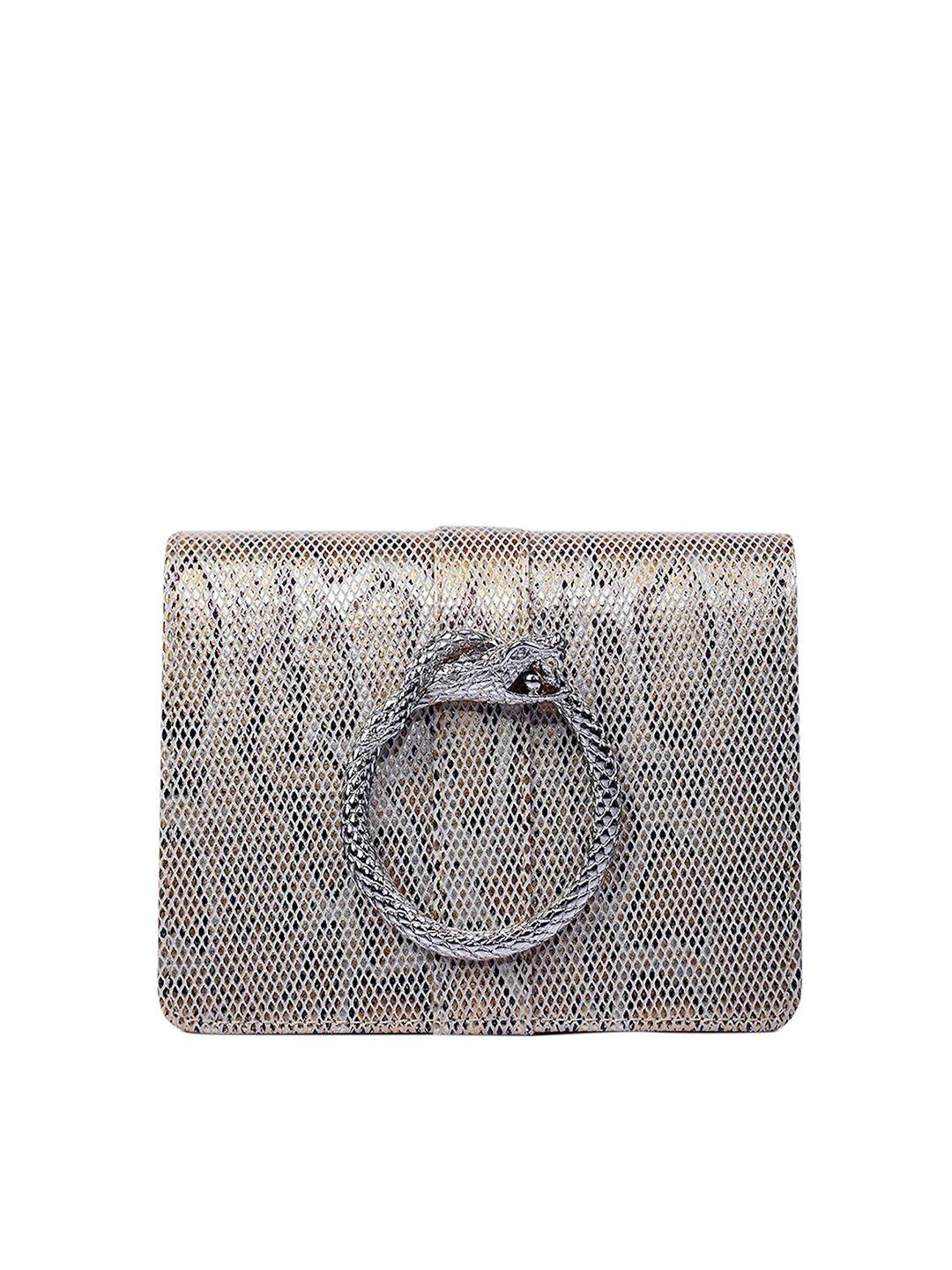 beau monde silver-toned fashion clutch