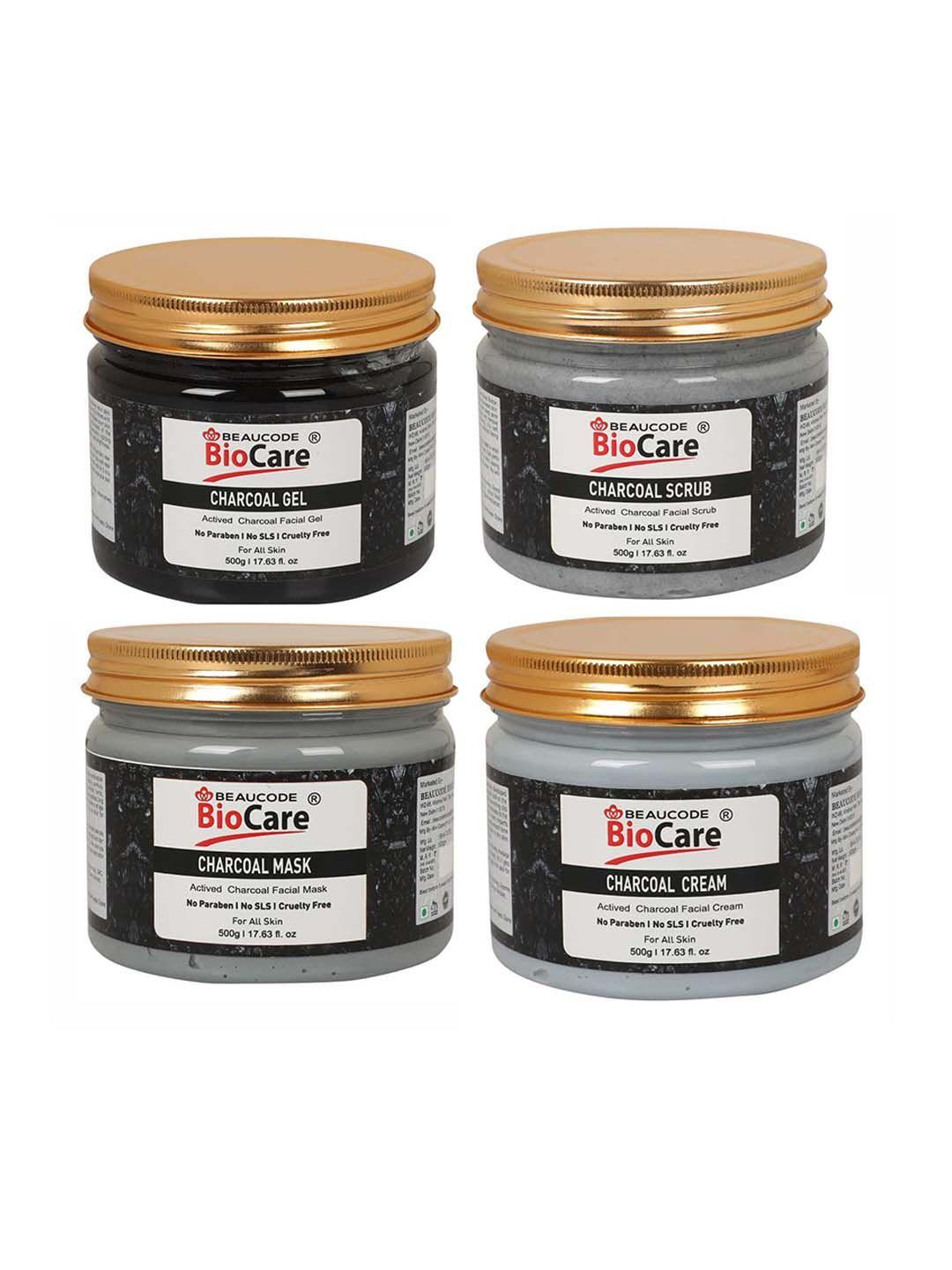 beaucode biocare activated charcoal facial kit for all skin types - 2000g