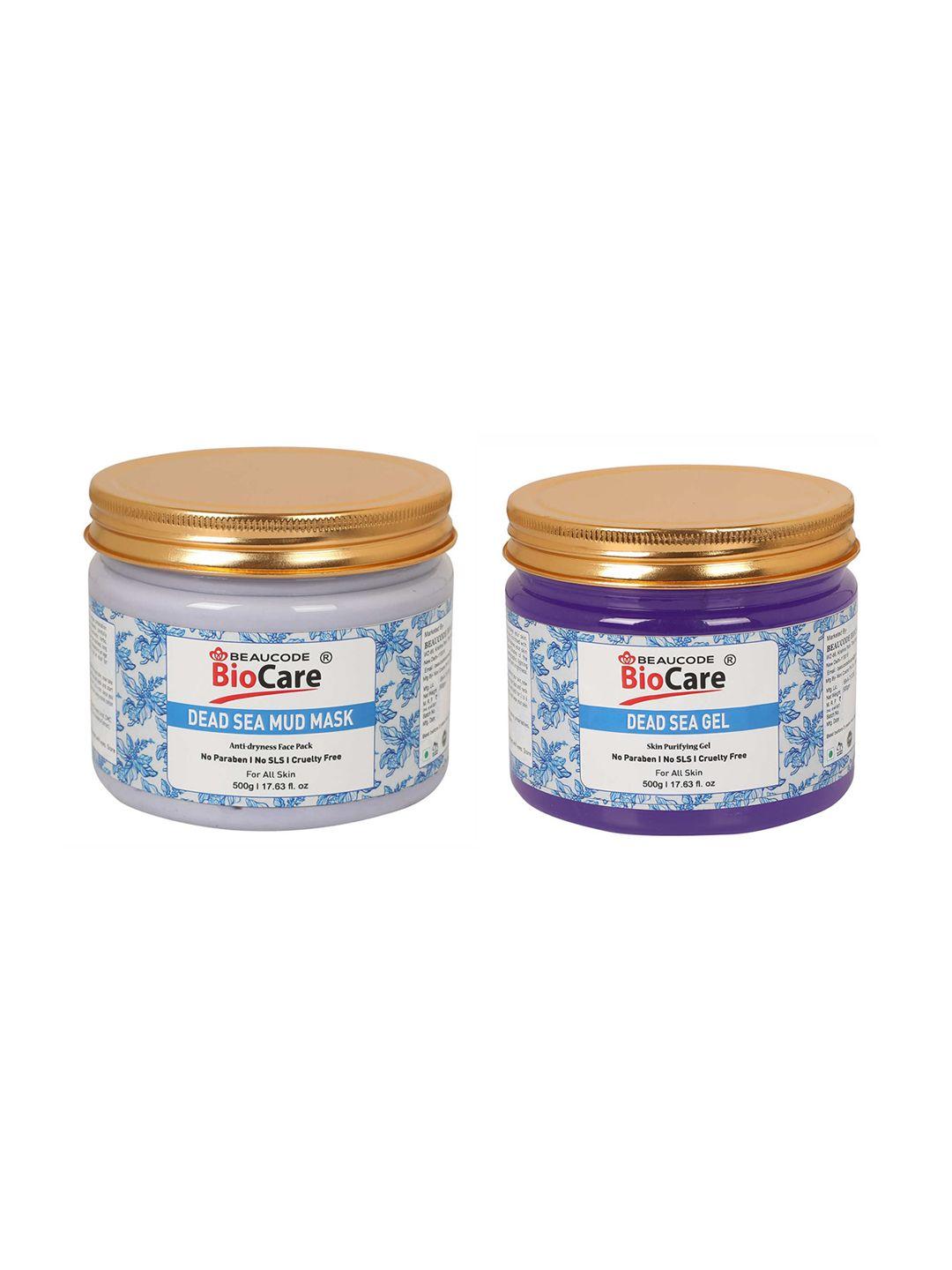 beaucode biocare blue set of 2 dead sea mud mask & gel - 500 g each