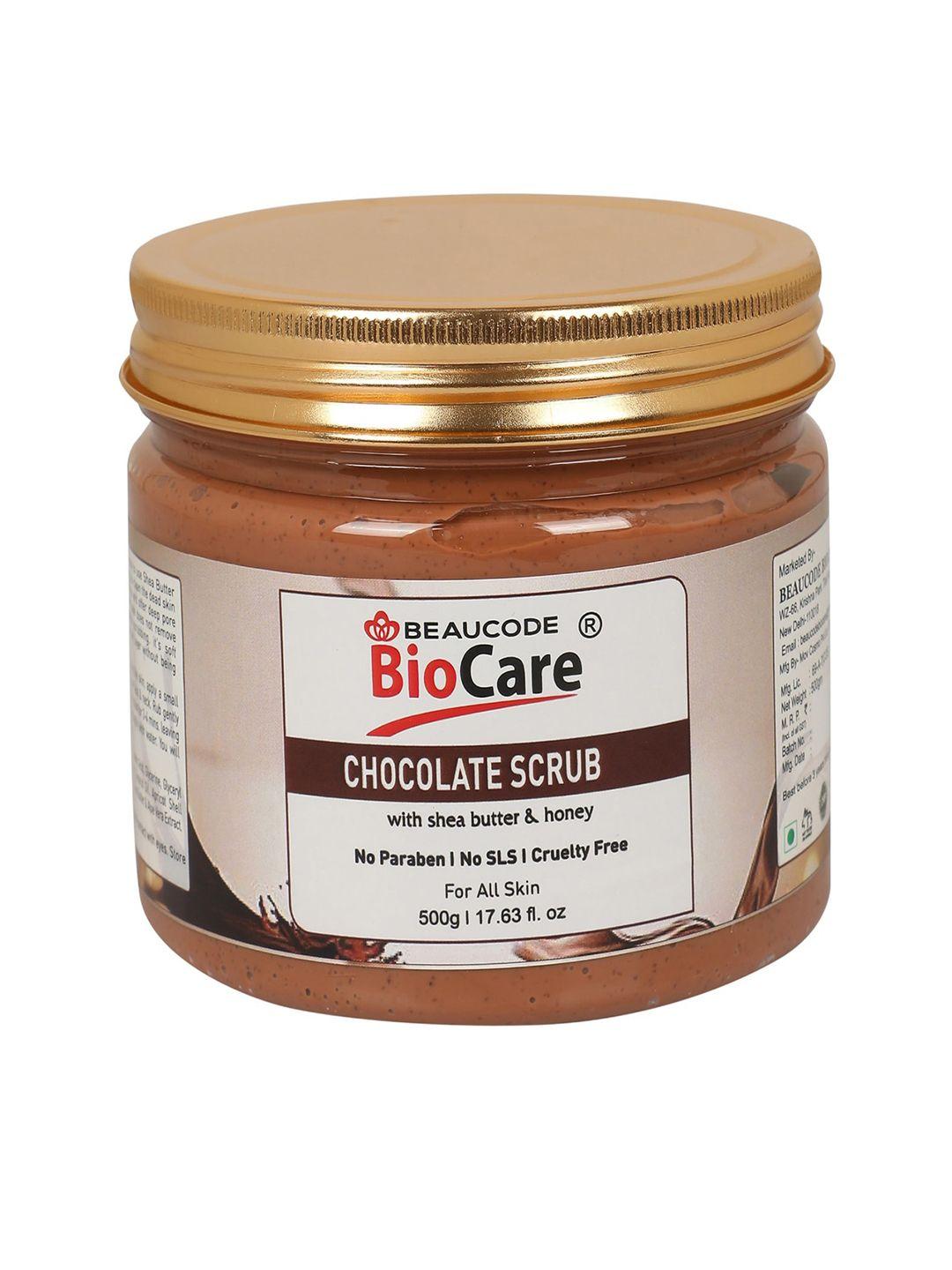 beaucode biocare chocolate face scrub with shea butter & honey - 500 g