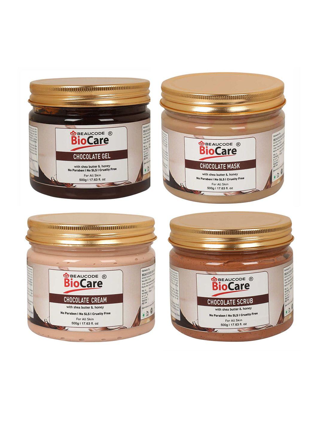 beaucode biocare chocolate facial kit with shea butter & honey -500g each