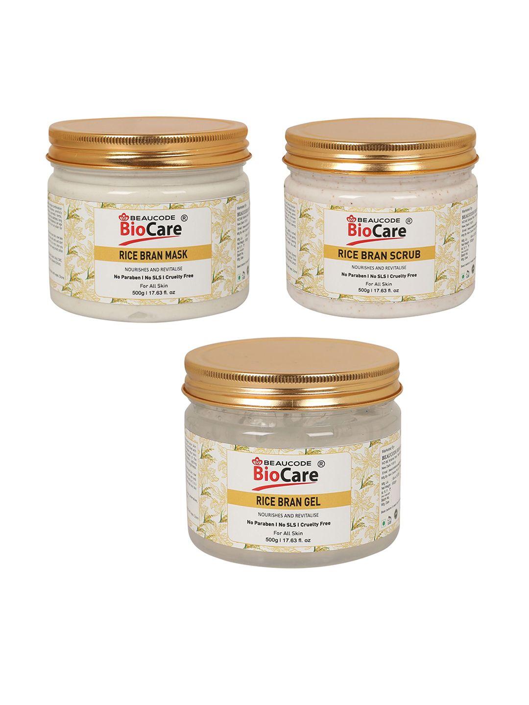 beaucode biocare rice bran facial kit for all skin types - 1500 g