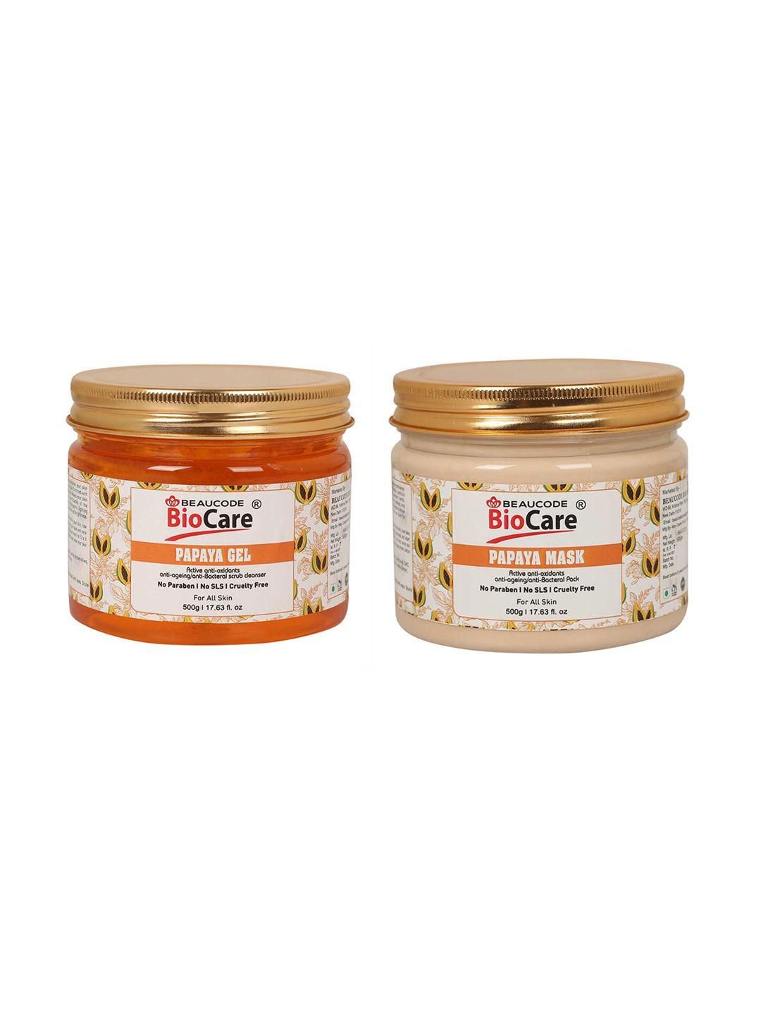 beaucode biocare set of 2  papaya face and body gel and mask 1kg