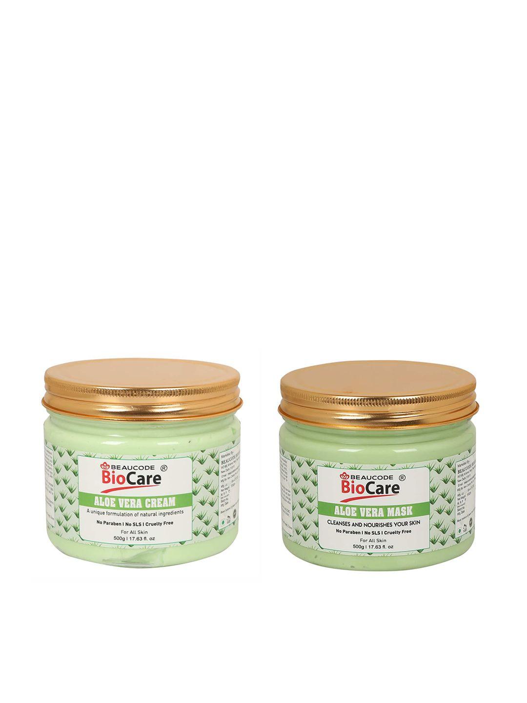 beaucode biocare set of aloe vera cream & mask - 500 g each