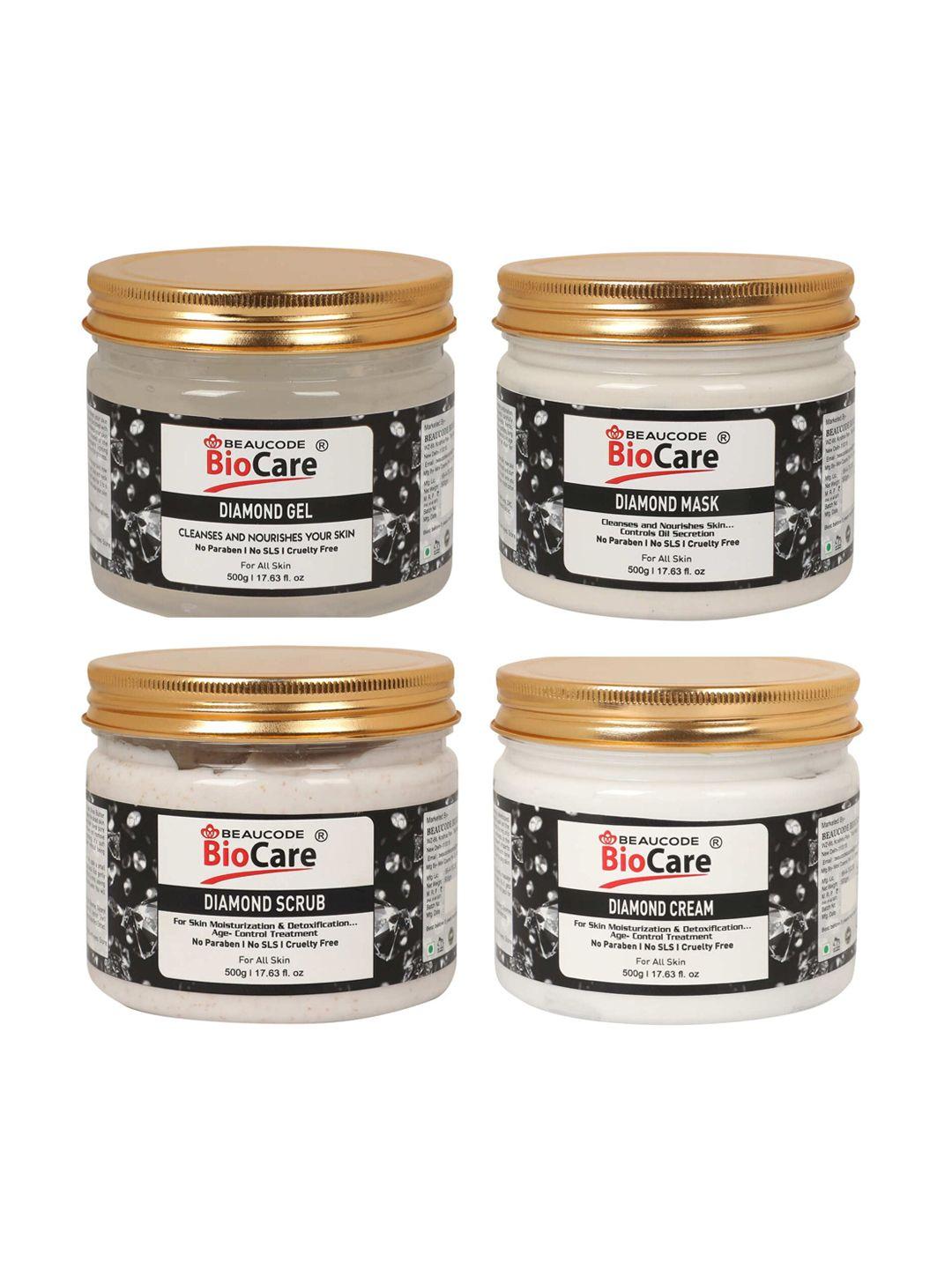 beaucode biocare set of diamond mask-scrub-gel-cream - 500 g each