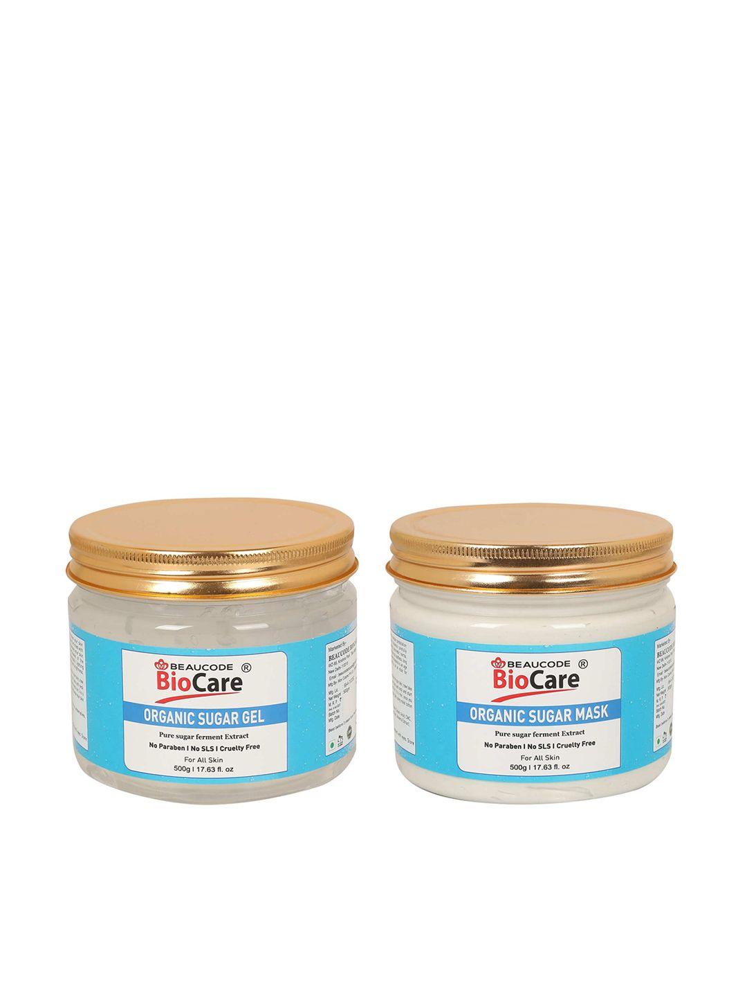 beaucode biocare set of sugar face mask & gel - 500 g each