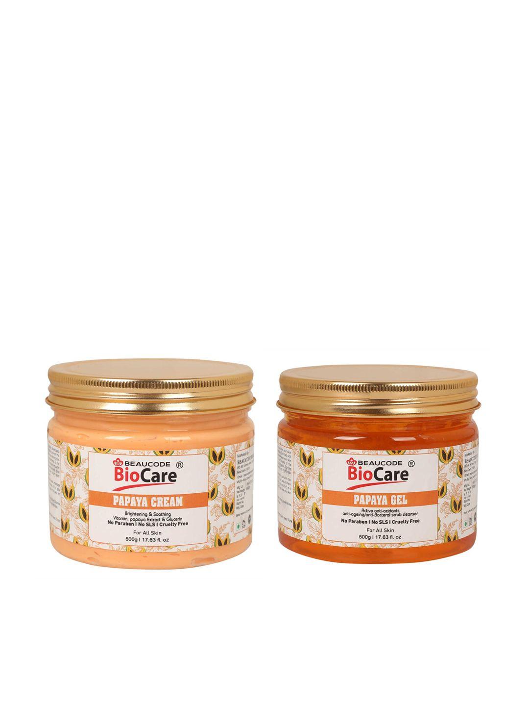 beaucode biocare unisex pack of 2 papaya face cream & gel - 500 g each