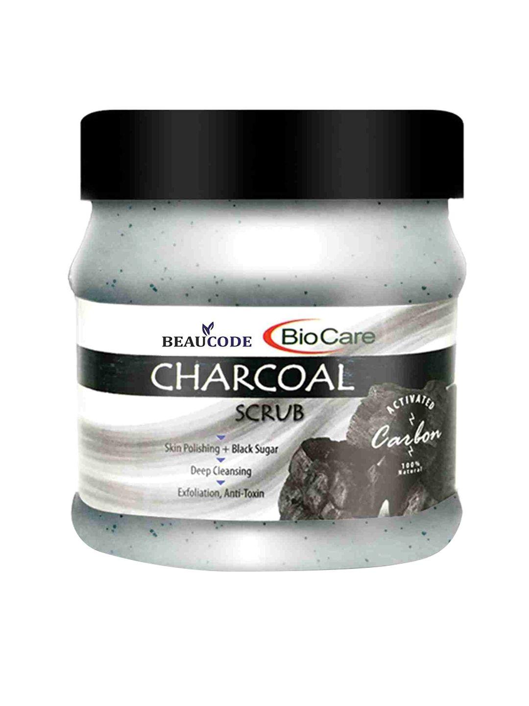 beaucode biocare activated charcoal face scrub for deep cleansing - 250ml