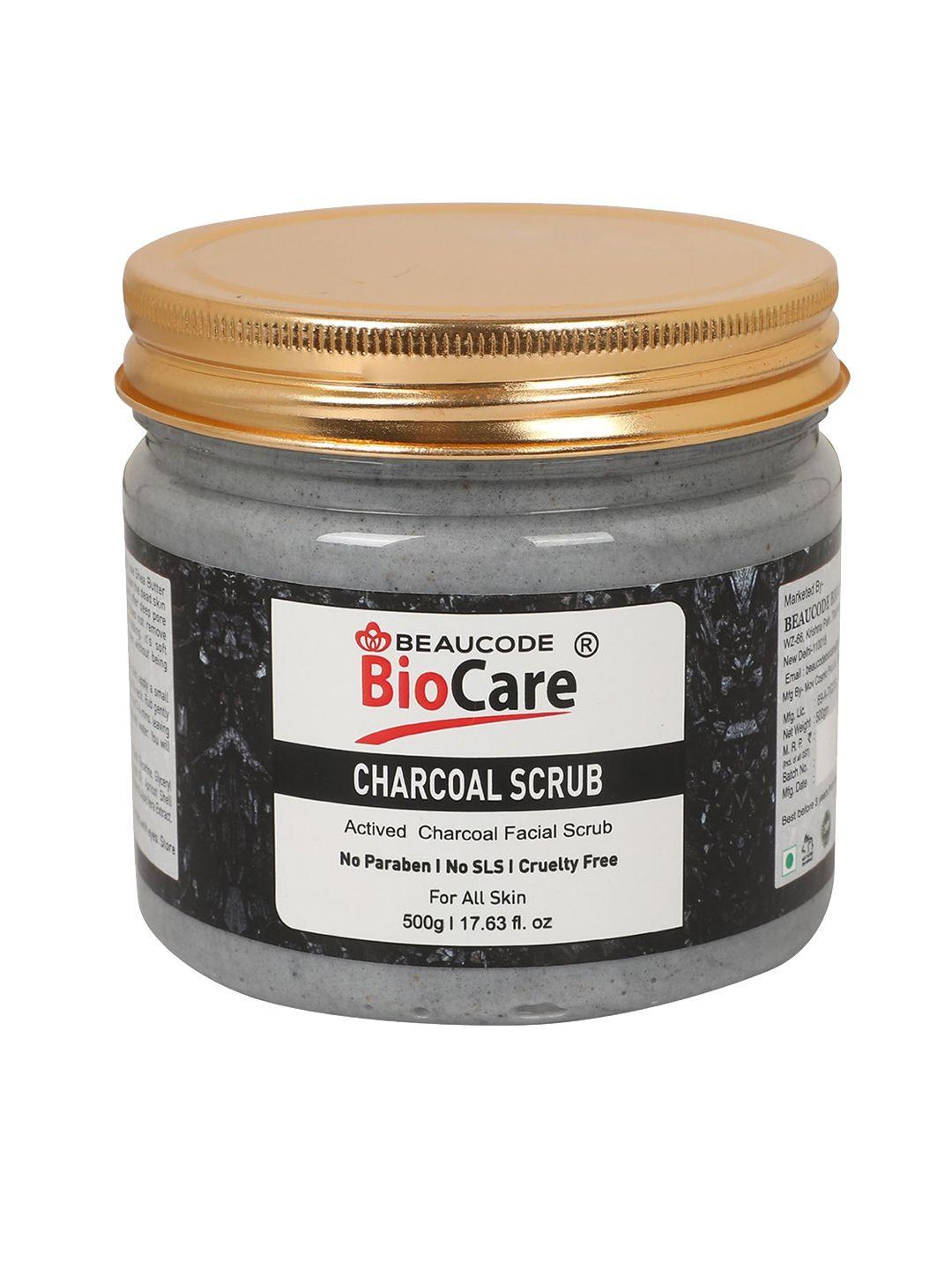 beaucode biocare activated charcoal facial scrub - 500 g