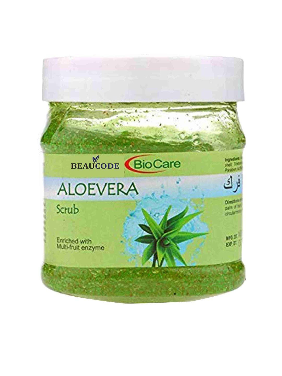 beaucode biocare aloe vera face scrub with mix-fruit enzymes for all skin types - 250ml