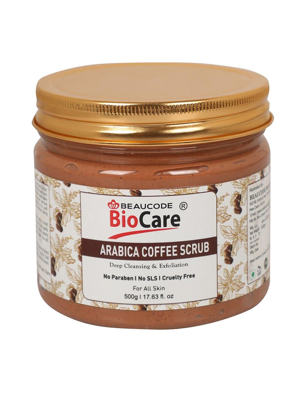 beaucode biocare arabica coffee face scrub for deep cleansing & exfoliation - 500 g