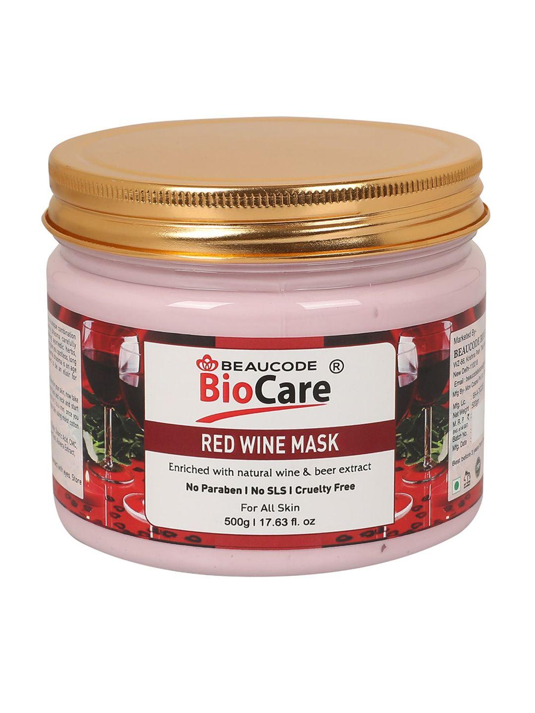 beaucode biocare red wine face & body mask with natural wine & beer extract - 500 g